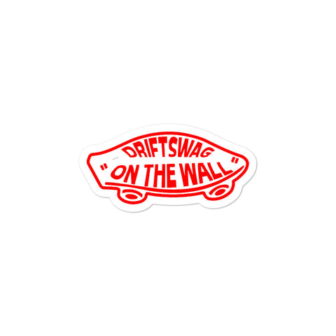 "On the wall" Red Sticker