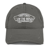 "On the wall" Distressed Dad Hat